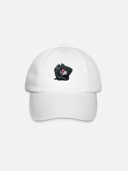 Schwarze Rose - Baseballkappe - Weiß/Weiß