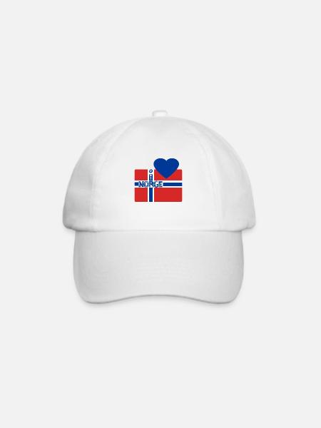 Norwegen - Baseballkappe - Weiß/Weiß