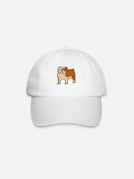 Englische Bulldogge - Baseballkappe - Weiß/Weiß