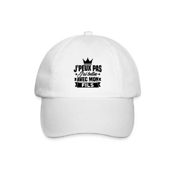 Ich kann nicht mit meinem Sohn wetten - Baseballkappe - Weiß/Weiß - Vorne