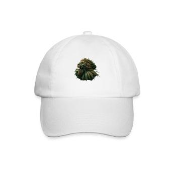 keep calm lion cannabis Löwe hanf - Baseballkappe - Weiß/Weiß - Vorne