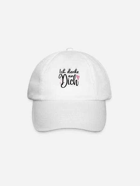 "Ich denke an Dich" Motiv,Valentinstagsgeschenk - Baseballkappe - Weiß/Weiß