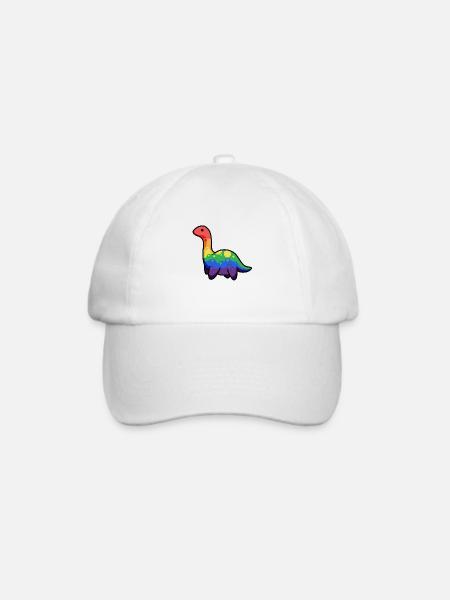 Rainbow Dinosaur, Dino, Pride, LGBTQ+ - Baseballkappe - Weiß/Weiß