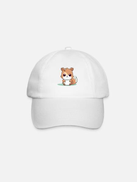 Loo das Eichhörnchen - Baseballkappe - Weiß/Weiß