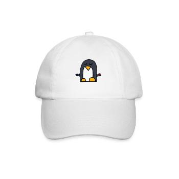 rote Pille oder blaue Pille? Pinguin aus der Matri - Baseballkappe - Weiß/Weiß - Vorne