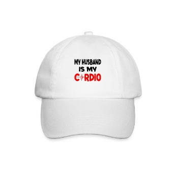 Mein Mann ist mein Cardio - Baseballkappe - Weiß/Weiß - Vorne