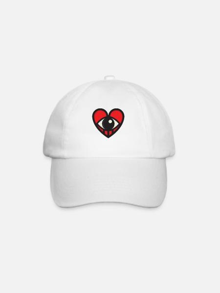 Herz Logo - Baseballkappe - Weiß/Weiß
