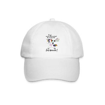 Fresst Sternenstaub Einhorn Ich heirate JGA - Baseballkappe - Weiß/Weiß - Vorne