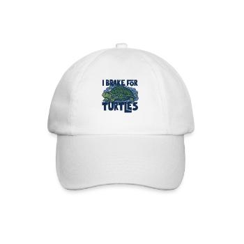 Ich bremse für Schildkröten - Baseballkappe - Weiß/Weiß - Vorne