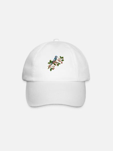 Bunter Vogel - Baseballkappe - Weiß/Weiß