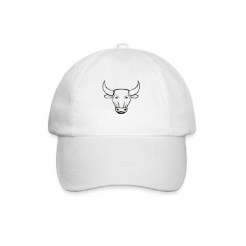 stier 01 - Baseballkappe - Weiß/Weiß - Vorne