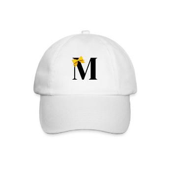 Buchstabe m gelbe Schleife - Baseballkappe - Weiß/Weiß - Vorne