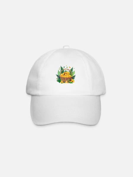 Pilzkorb Pfifferlinge - Baseballkappe - Weiß/Weiß