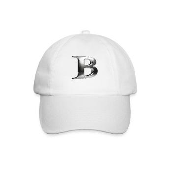Chrome ,, B" Metallic - Baseballkappe - Weiß/Weiß - Vorne