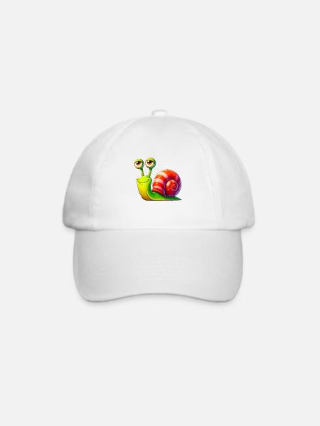 Schnecke - Baseballkappe - Weiß/Weiß