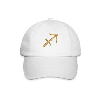 Schütze Sternzeichen Zweifarbig Golden - Baseballkappe - Weiß/Weiß - Vorne
