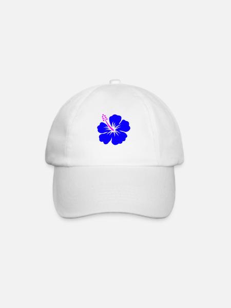 Hibiskus - Baseballkappe - Weiß/Weiß