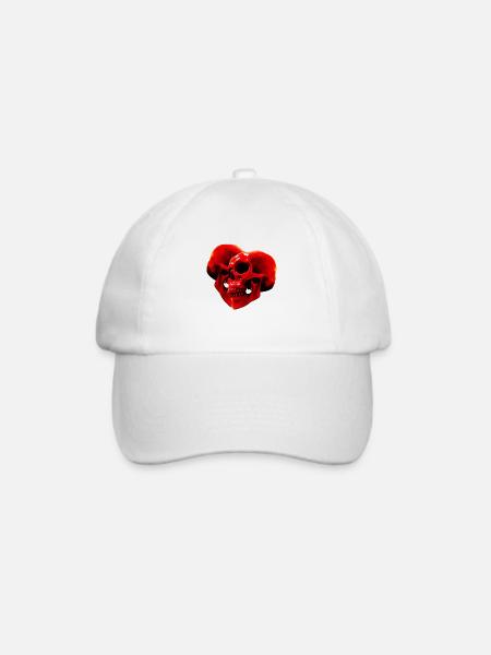 Skull heart 1 - Baseballkappe - Weiß/Weiß