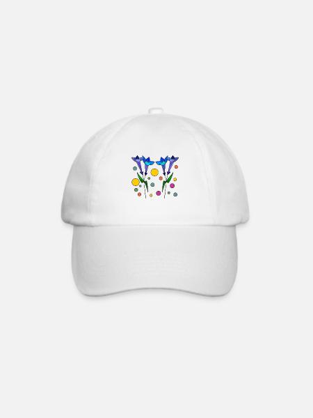Blumen - Baseballkappe - Weiß/Weiß