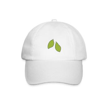 zwei blätter blatt symbol - Baseballkappe - Weiß/Weiß - Vorne