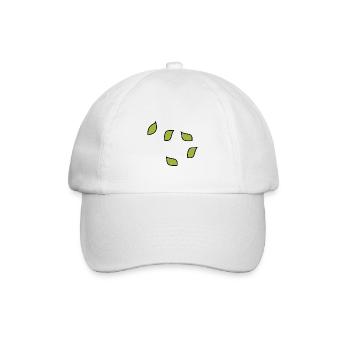 grüne blätter blatt muster baum - Baseballkappe - Weiß/Weiß - Vorne