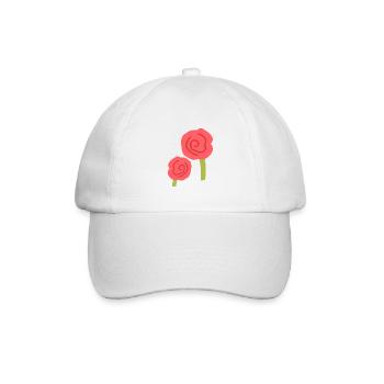 zwei rosen blumen blume rot - Baseballkappe - Weiß/Weiß - Vorne