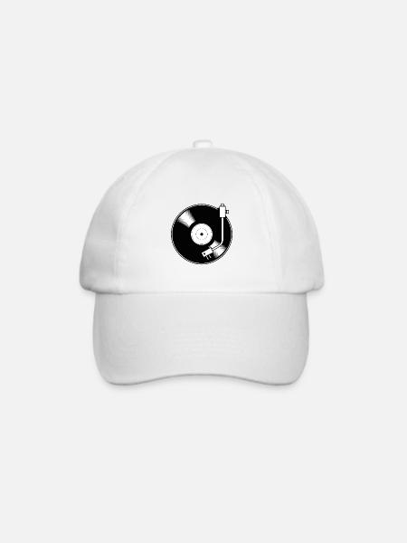 Retro Vinyl Schallplatte Minimal Motiv - Baseballkappe - Weiß/Weiß