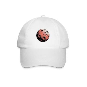 Planet mit Kratern Sci-Fi Motiv - Baseballkappe - Weiß/Weiß - Vorne