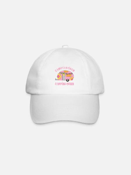 Wohnwagen Camptastisch Camping Queen - Baseballkappe - Weiß/Weiß