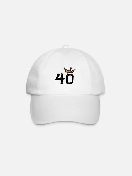 40. Geburtstag Krone - Baseballkappe - Weiß/Weiß