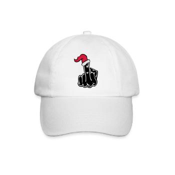 Stinkefinger Fuck Xmas Christmas - Baseballkappe - Weiß/Weiß - Vorne