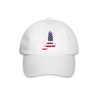 USA America Flagge Stars and Stripes Adler Eagle - Baseballkappe - Weiß/Weiß - Vorne