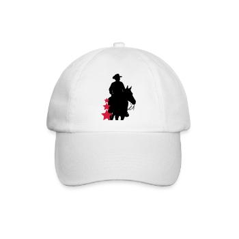 Cowboy , Horse and Stars - Baseballkappe - Weiß/Weiß - Vorne