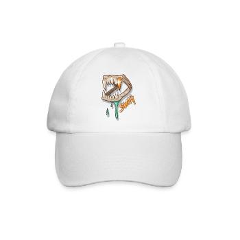 swag Gebiss mit Goldzahn - Baseballkappe - Weiß/Weiß - Vorne