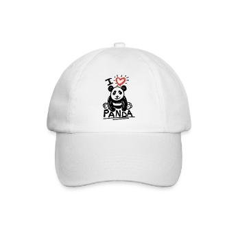 Panda-Baby sitzt - Baseballkappe - Weiß/Weiß - Vorne