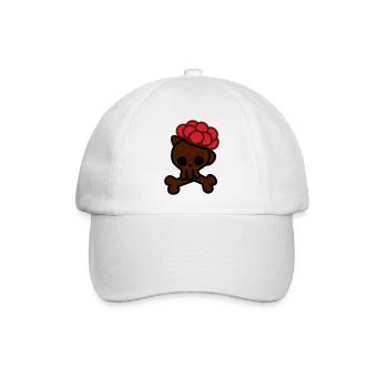 Totenkopf mit Bollenhut - Baseballkappe - Weiß/Weiß - Vorne