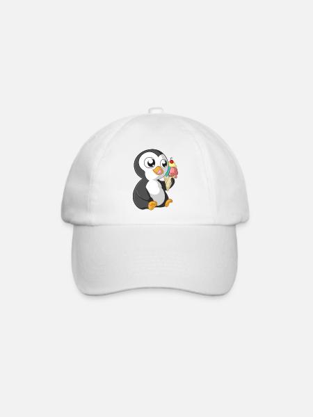 Sommer Comic Pinguin - Baseballkappe - Weiß/Weiß