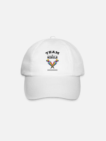 Team Schule Einschulung Zuckertüte Schultüte bunt - Baseballkappe - Weiß/Weiß
