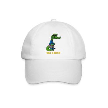 Money Krokodil, crocodile, alt, rich, sungalses - Baseballkappe - Weiß/Weiß - Vorne