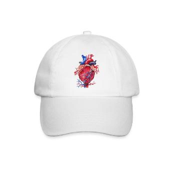 Herz Anatomie - Baseballkappe - Weiß/Weiß - Vorne