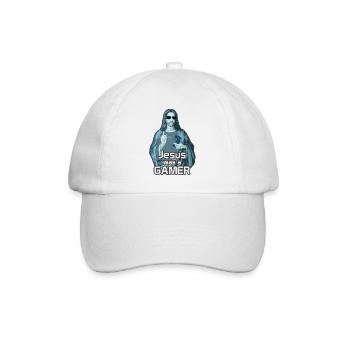Gamer Jesus Christ - Baseballkappe - Weiß/Weiß - Vorne