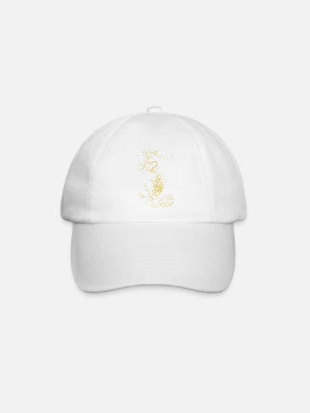 Goldenes Ammoniten-Muster - Baseballkappe - Weiß/Weiß