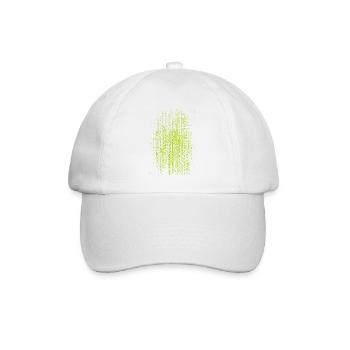 Matrix Neon Binärcode Druck auf Textilien - Baseballkappe - Weiß/Weiß - Vorne