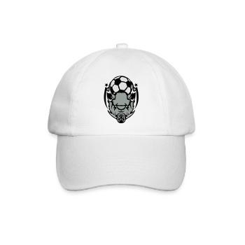 Fußball Fußball-Logo wilden Eber boar3 - Baseballkappe - Weiß/Weiß - Vorne
