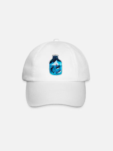 Norwegen Fjord Souvenir I Wale Unterwasser - Baseballkappe - Weiß/Weiß