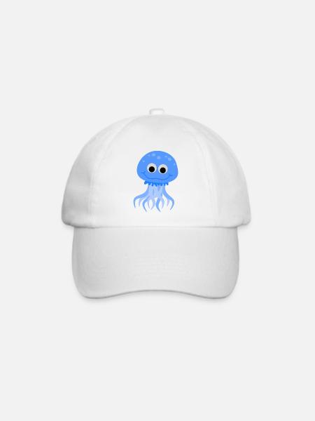 Qualle - Baseballkappe - Weiß/Weiß
