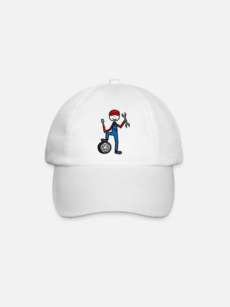 Mechaniker - Baseballkappe - Weiß/Weiß