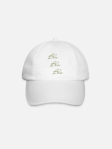Bla Bla Dreifach Grüner Script - Baseballkappe - Weiß/Weiß