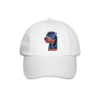 rottweiler - F - Baseballkappe - Weiß/Weiß - Vorne