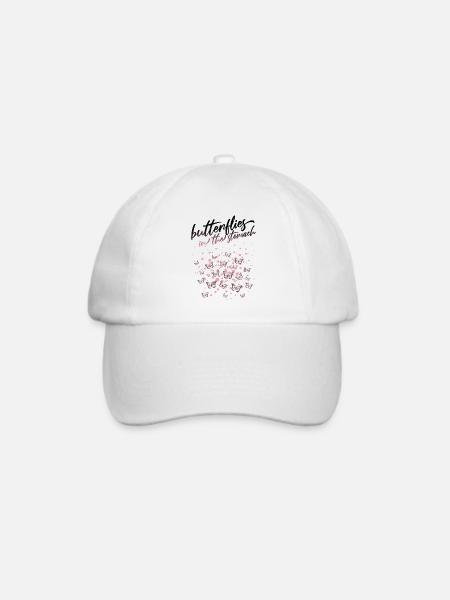 Schmetterling - Baseballkappe - Weiß/Weiß